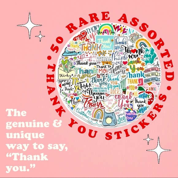 Other - 💐 50 Rare Assorted “Thank You” Stickers 💐